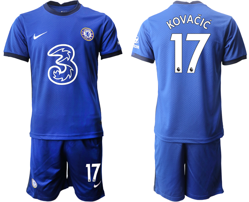 Men 2020-2021 club Chelsea home #17 blue Soccer Jerseys